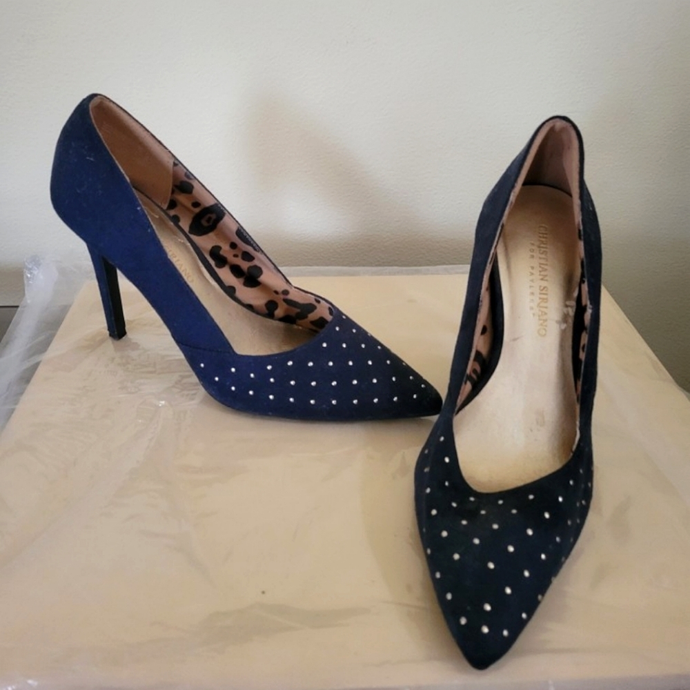 Christian Siriano Navy Blue Heels